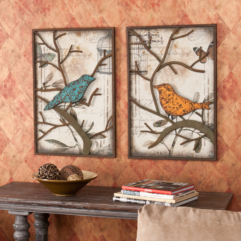 Lark Manor 2 Piece Vintage Bird Wall Décor Set & Reviews Wayfair